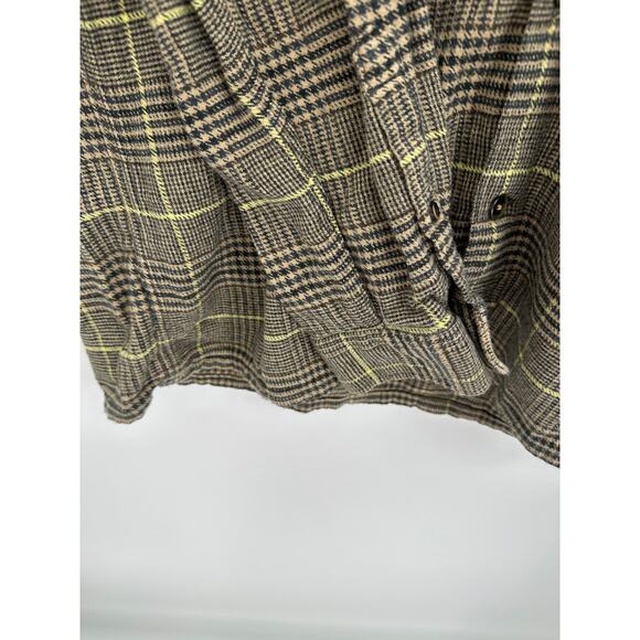 Levi's Brown Black Yellow Plaid Long Sleeve Button Down Shirt Men's Size Large L - Picture 4 of 11